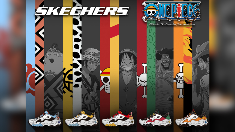 D'Lites 3.0 fashion Jinbe Marshall D. Teach Monkey D. Luffy One Piece Portgas D. Ace SKECHERS Sneaker Toei Animation Trafalgar Law การ์ตูน รองเท้า วันพีช สนีกเกอร์