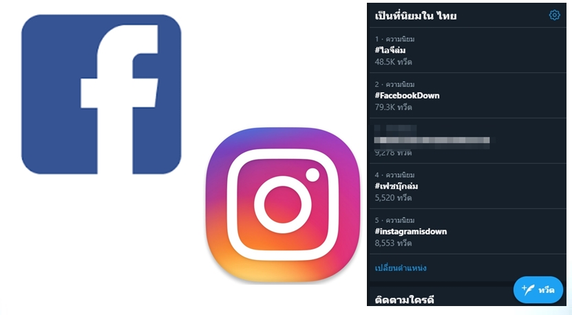 Facebook Instagram เฟซบุ๊กล่ม ไอจีล่ม