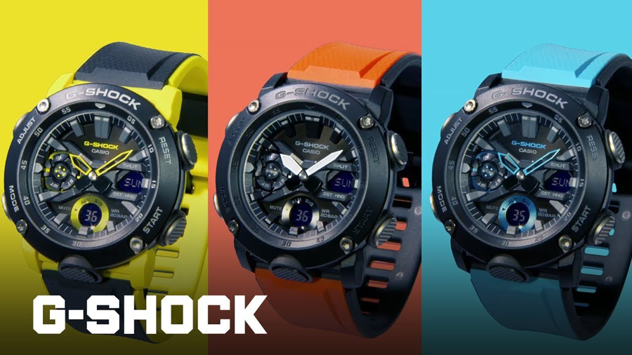 fashion g-shock GA-2000-1A9 watch คาร์บอนไฟเบอร์ นาฬิกา เรซิ่น แฟชั่น