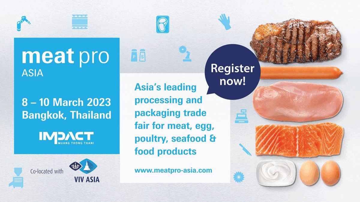 Meat pro asia VIV Asia 2023 ลงทะเบียนฟรี วิฟเอเซีย อิมแพคเมืองทองธานี