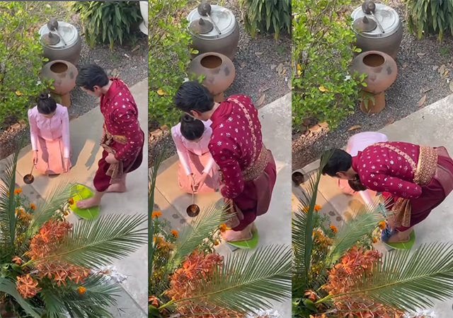 คู่รักดารา งานแต่งณเดชน์ญาญ่า ญาญ่า ณเดชน์ พิธีล้างเท้าเจ้าบ่าว