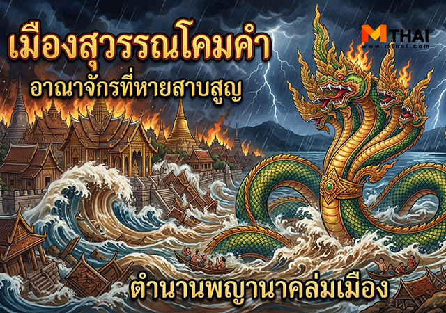 ตำนานพญานาค พญานาค พญานาคล่มเมือง สุวรรณโคมคำ แม่น้ำโขง